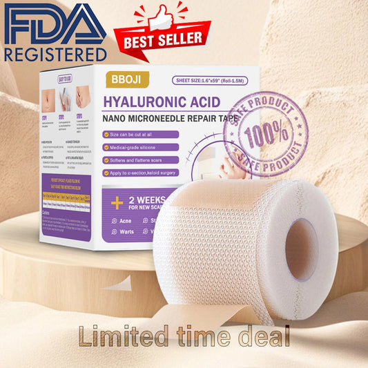✅Official Store |shinneey® Hyaluronic Acid Nano Microneedle Repair Tape🏥(Treatment of old and new scars, reduction of surgical scars, stretch marks, keloids, acne, burns, warts, dermatomes and varicose veins)