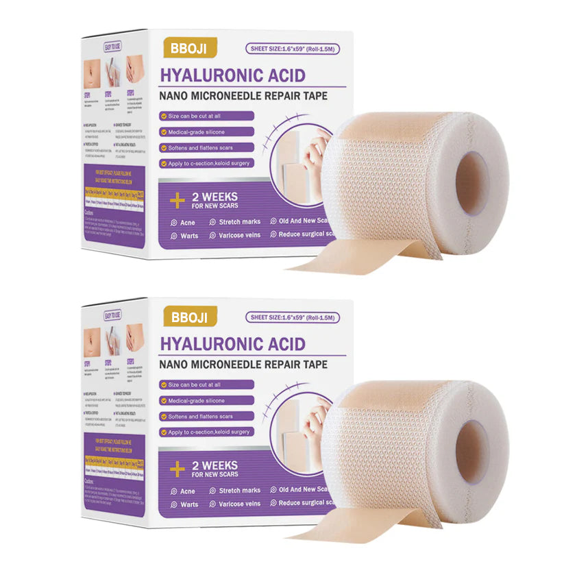 ✅Official Store |shinneey® Hyaluronic Acid Nano Microneedle Repair Tape🏥(Treatment of old and new scars, reduction of surgical scars, stretch marks, keloids, acne, burns, warts, dermatomes and varicose veins)